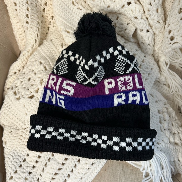 Vintage 90s Polaris Racing Pom Pom winter hat/beanie - Picture 2 of 8